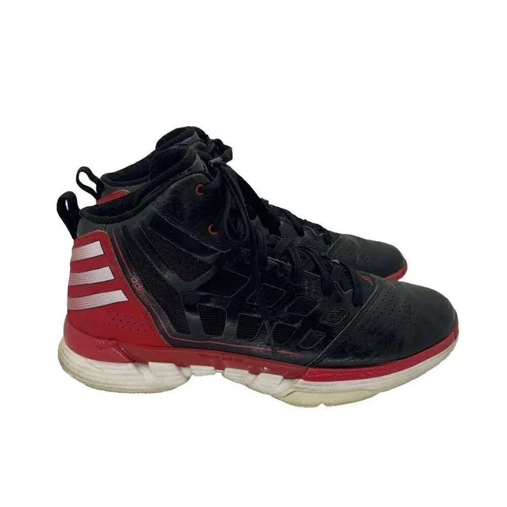 Adidas Adizero Shadow Sneakers G48034 Men Size: 10 Black Red Hi Top Shoes
